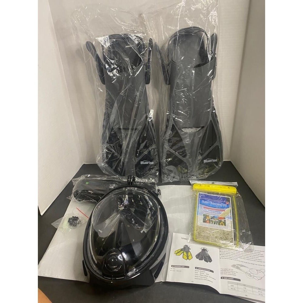 Full Face Snorkeling Mask Anti‎ Leak Portable Under Water Diving Swimming Black